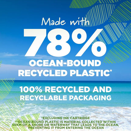 BIC Ecolutions Ocean-Bound Plastic Gel Pens, Medium Point (1mm), 12-Count Pack, Retractable Blue Ink Pens Made from 78% Ocean-Bound Recycled Plastic Excluding Ink Cartridge