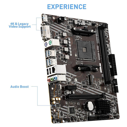 MSI A520M-A PRO V1 Gaming Motherboard (AMD Ryzen 5000, AM4, DDR4, PCIe 3.0, SATA 6Gb/s, M.2, USB 3.2 Gen 1, DVI/HDMI, Micro-ATX)