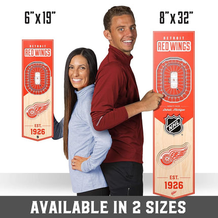 YouTheFan NHL Detroit Red Wings 3D Stadium 6x19 Banner - Little Caesars Arena