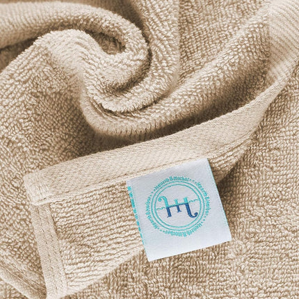 Hearth & Harbor 100% Ring Spun Cotton Washcloths 12 Pack - Washcloth for body and face, High Absorbent and Soft 33x33 cm Body Wash Cloth, Quick Dry - Black Washcloths
