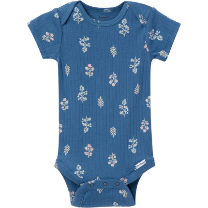 Gerber Unisex Baby Multi-pack Onesies Bodysuits (Short and Long Sleeve), Garden Floral, Newborn
