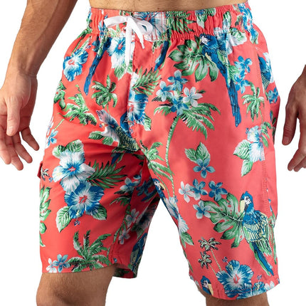 Kanu Surf mensApollo Swim Trunks (Regular & Extended Sizes) Swim Trunks - Red - XX-Large