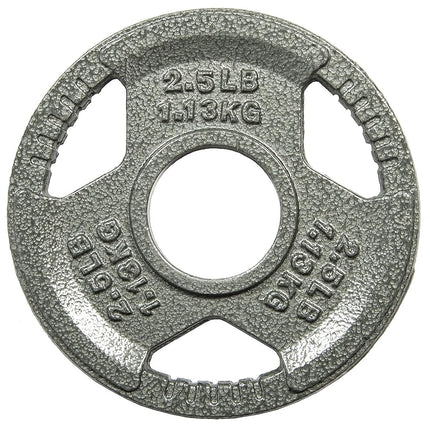 Sporzon! Cast Iron Olympic 2-Inch Grip Plate Weight Plate for Strength Training, Weightlifting and Crossfit, Single, Gray