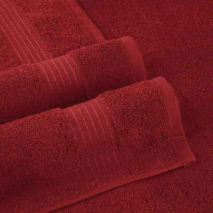 Elegant Comfort Premium Turkish Cotton 6 Pack Washcloths Set - 13 x 13 inch, Luxurious Hotel Spa Quality 100% Turkish Cotton 6PC Washcloth Set - Highly Absorbent - Soft Bathroom Towels, Burgundy