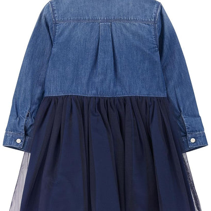 OSHKOSH B'GOSH Vestido para niña, lavado azul mosaico, 2 años