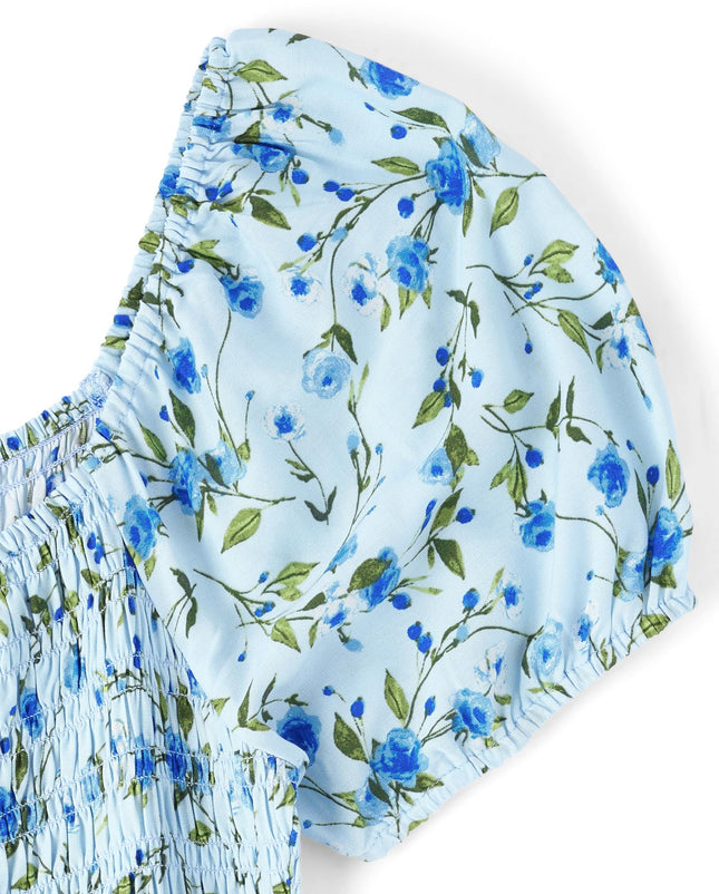 The Children's Place Women's Mommy and Me Matching Short Sleeve Dresses, Whirlwind Blue Floral, Large