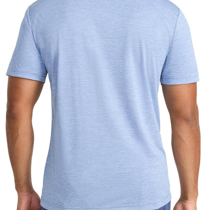 Reebok Apparel Mens Sprint Short Sleeve T-Shirt, Standard Fit, Lightweight Stretch Waffle-Knit Fabric, Stonewash Heather, S