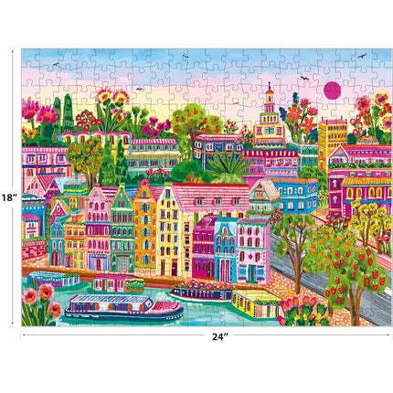 RoseArt - Millie Illustrates - Amsterdam 300 Piece Jigsaw Puzzle – Vibrant Cityscape Artwork, Fun & Challenging Puzzle for Adults