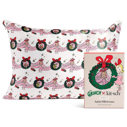 The Grinch x Kitsch Satin Pillowcase with Zipper f