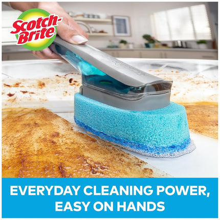 Scotch-Brite Non-Scratch Advanced Soap Control Dishwand Kit, Includes 1 Wand & 6 Refill Pads, Control Soap with A Button, Keep Your Hands Out of Dirty Water