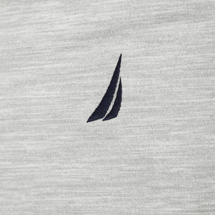 Nautica Men's Classic Short Sleeve Solid Performance Deck Polo Shirt, Navtech Performance Grey Heather., Large
