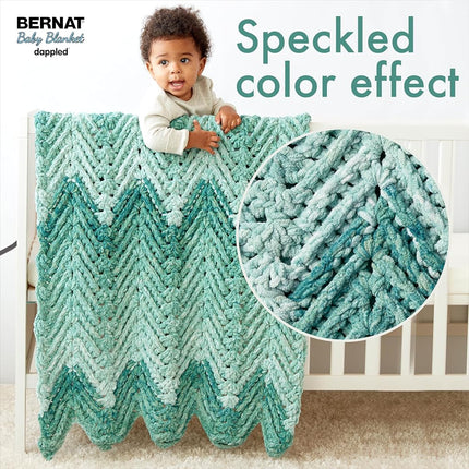 Bernat Baby Blanket Dappled Cake Wandering Blue Yarn - 2 Pack of 300g/10.5oz - Polyester - 6 Super Bulky - 220 Yards - Knitting, Crocheting & Crafts, Chunky Chenille Yarn