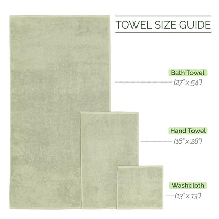 Elegant Comfort 4 Lines Viscose Stripe 6-Piece Premium Towel Set - 100% Turkish Cotton High Absorbent Luxury Bathroom Towels – Includes 2 Washcloths, 2 Hand Towels and 2 Bath Towels Set, Mint Green