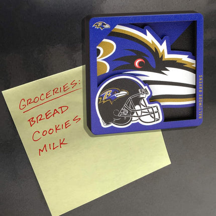 YouTheFan NFL Baltimore Ravens 3D Logo Series Magnets