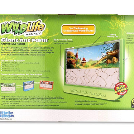 Uncle Milton | Giant Ant Farm | Extra Large Viewing Area with Ant Picnic Scene, Classroom Toy, Classic Kids Educational Toy for Boys and Girls Aged 6+ | Basic Fun 00056