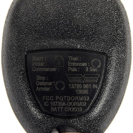 Dorman 13720 Keyless Entry Transmitter for Select ChevroletGMC Models, Black