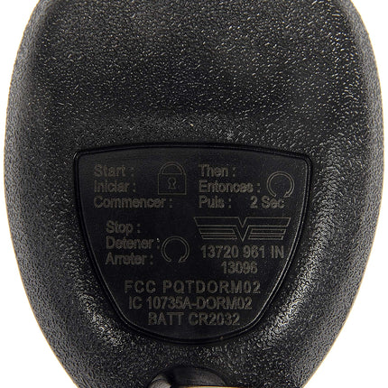 Dorman 13720 Keyless Entry Transmitter for Select ChevroletGMC Models, Black