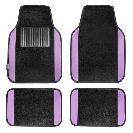 FH Group F14407PURPLE Tapis de sol universels en moquette violette pour la plupart des voitures, VUS et camions avec talonnette côté conducteur, ensemble complet
