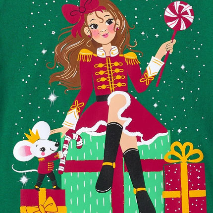 The Children's Place Girls' All Holidays Long Sleeve Graphic T-Shirts,multipacks, Christmas Girl Candy/Snowglobe 2-Pack, Small