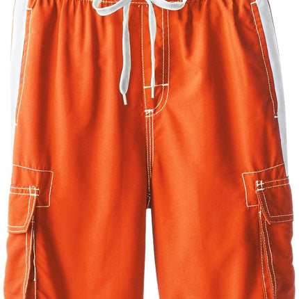 Kanu Surf Big Boys' Barracuda Swim Trunk, Orange, Small (8)