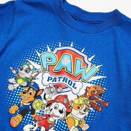 Nickelodeon Boys' Paw Patrol Pack of Three T-Shirts, Black/Royal/Light Blue, 4T