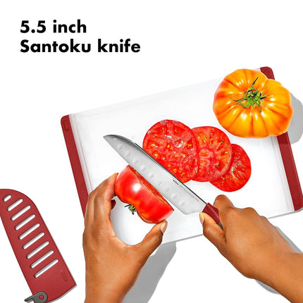 OXO Outdoor Santoku Knife with Protective Sheath, 14 cm / 5.5 inch Blade