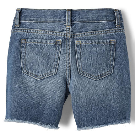 The Children's Place Girls' Denim Midi Shorts, Azalea Wash, 12