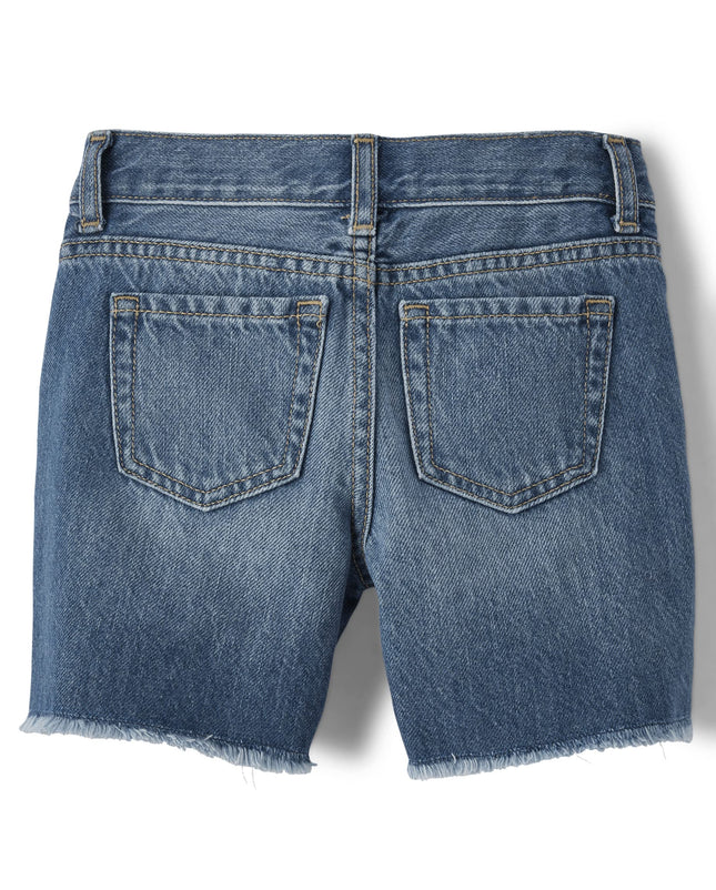 The Children's Place Girls' Denim Midi Shorts, Azalea Wash, 12