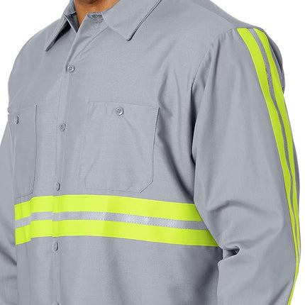 Red Kap Men's Industrial 2 Piece Lined Collar Work Shirt - Multi - Large