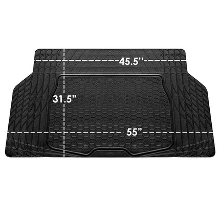 FH GROUP F16403BLACK ClimaProof™ for all weather protection Universal Fit Black Cargo Mats fits most Cars, SUVs, and Trucks (Semi Custom Trimmable Vinyl, 55” x 32)