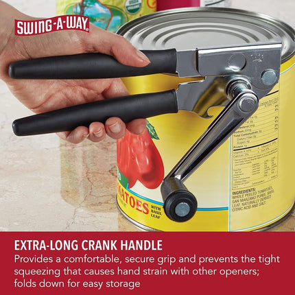 Swing-A-Way 6080 Easy Crank Can Opener, Stainless Steel, Black, 10.5 Inches