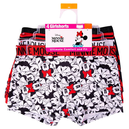 Disney Girl's Mouse Underwear with Multiple Print and Silhouette Options in Sizes 2/3t-8 Boxer Briefs, Pack of 4 Minnie Shorts, 2-3 Jahre