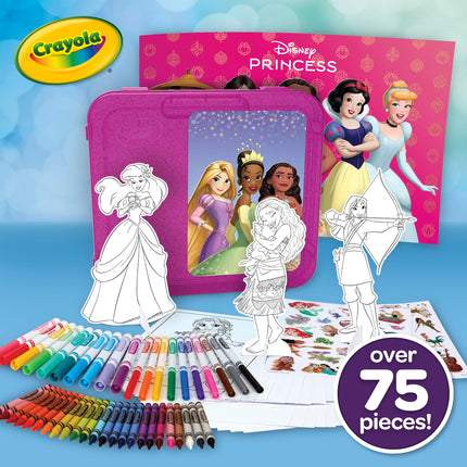 Estuche de arte Crayola Princesas de Disney (75 piezas) Kit de arte para niños, Materiales de arte, Set para colorear de Disney, Juguetes de Disney, Regalo para niñas y niños