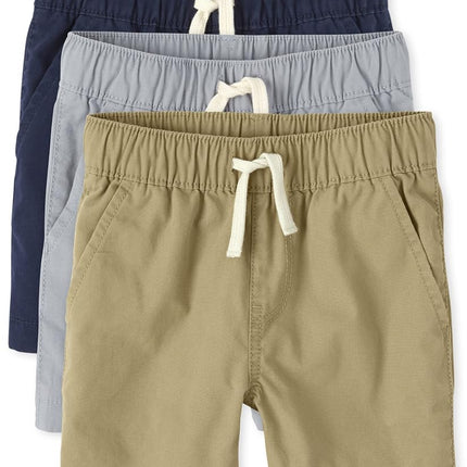 The Children's Place Baby Boys And Toddler Boys Pull on Jogger Shorts,Fin Gray/Flax/Tidal 3 Pack,6-9MONTHS