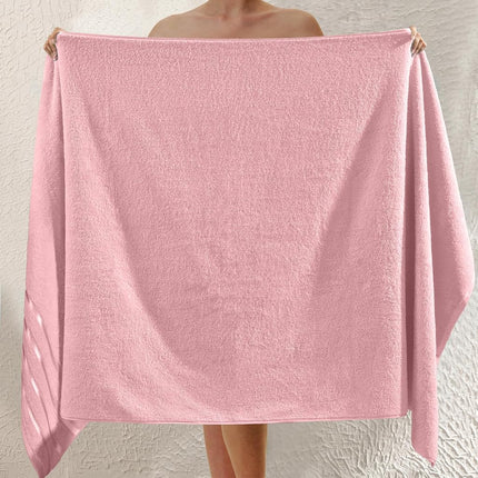 Elegant Comfort 100% Turkish Cotton 4 Lines Viscose Stripe Jumbo Bath Towel - Hotel Spa Quality Extra Large 35 x 70 Inch Bath Towel Ultra Soft, Super Absorbent Quick Dry Large Bath Towel, Dusty Rose