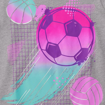 The Children's Place,Niñas,Camisetas gráficas de manga corta deportivas,Paquetes múltiples,Pelotas deportivas/Bailarina/Gimnasia Paquete de 3,Extragrande