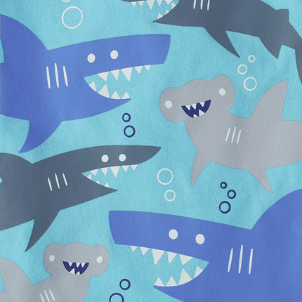The Children's Place Boys' and Toddler Sleeveless Tank Top, Stripe/Shark 2-Pack, 4T