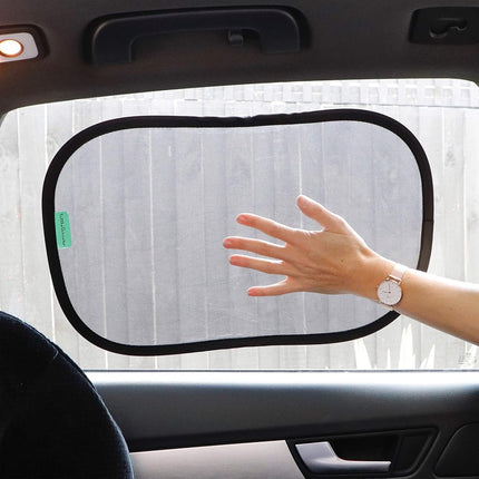 Little Chicks Static Cling Car Window Shades UPF 50+ Sun Protection - 2 Pack - Model CK103, Black