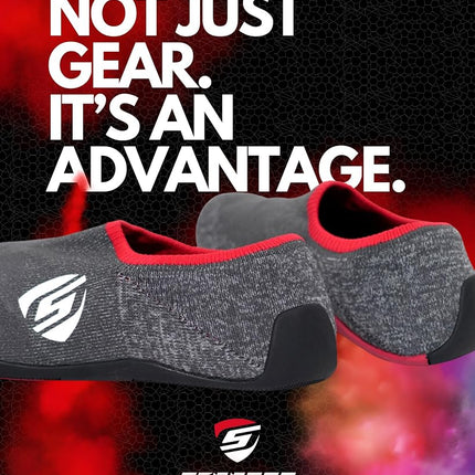 STRASSE SIM Running Shoes - Lightweight and thin sole for maximum pedal control | Comfortable for all running games and SIM platforms | Non-slip grip, breathable fit, Red, X-Small