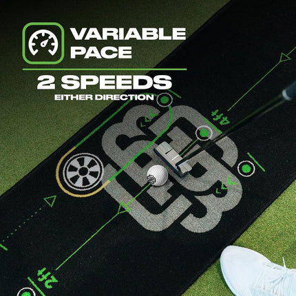 Back 2 Basics Golf 10ft Golf Putting Mat, True-to-Life Green Simulation for Indoor & Outdoor Practice, Training Aid Designed by Golf Experts, Black