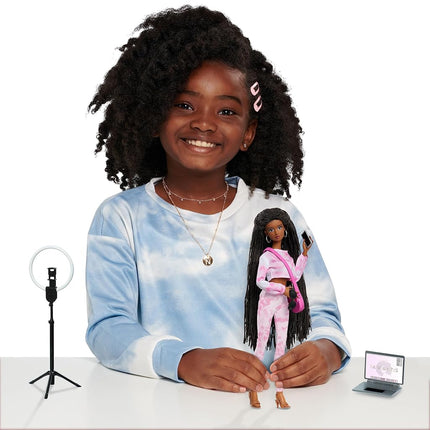 Purpose Toys Naturalistas 11.5-inch Grace Fashion Doll and Accessories with 4B Textured Hair, Medium Brown Skin Tone, Deluxe Influencer Set