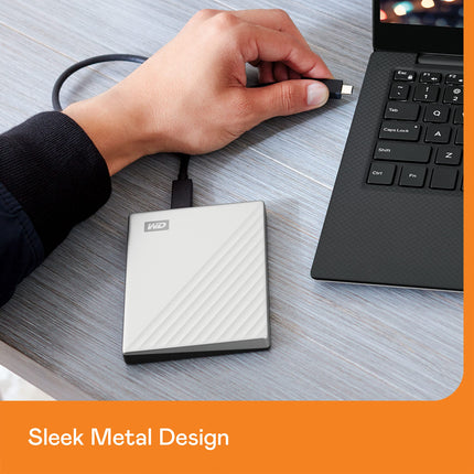 WD 5TB My Passport Ultra for Mac, portable external hard drive, USB-C, Mac Compatible, portable external storage, software with defense against ransomware, backup and password protection, Silver
