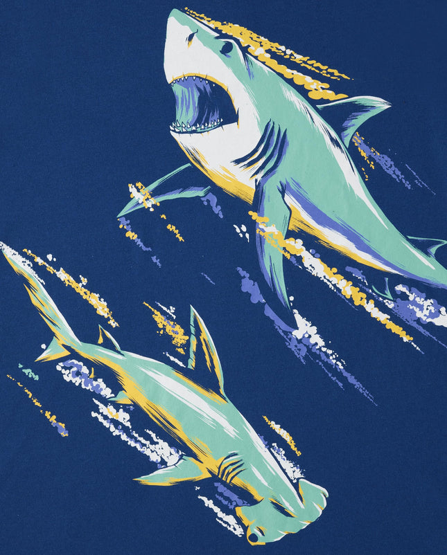 The Children's Place Boys' Dino Long Sleeve Graphic T-Shirts, Sharks/Dino Skeleton 2-Pack, Large