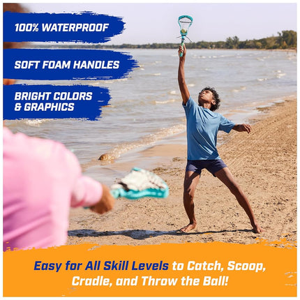 SwimWays Hydro Lacrosse, Waterproof Lacrosse Set, Outdoor Games for Adults and Kids, Sports Equipment, Pool Party Games and Toys, Orange