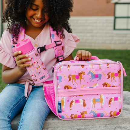 Wildkin Kids ECO rPET Insulated Lunch Box – Keeps Food Hot or Cold, Easy-Clean Lining, Mesh Pockets & BPA-Free – Boys & Girls, Ideal for School, Travel & Daycare – Horses