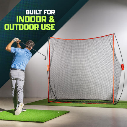 GoSports 7 ft x 7 ft Golf Practice Hitting Net - Personal Driving Range for Indoor or Outdoor Swing Practice