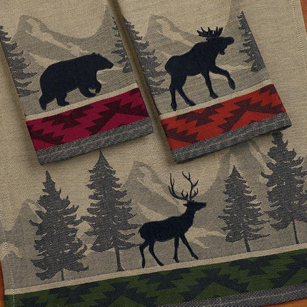 DII Cotton Jacquard Dish Towels, 20x28 Set of 3, Decorative Tea Towels for Everyday Kitchen Cooking and Baking-Walk In The Woods