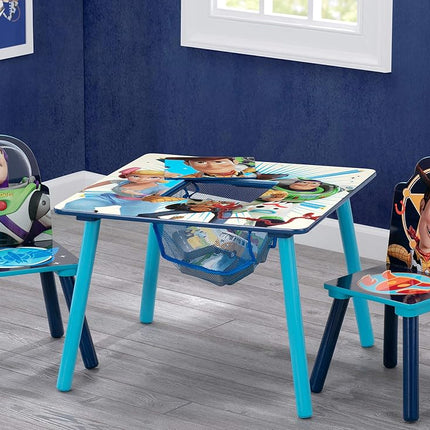 Juego de mesa y sillas infantiles Delta Children con almacenamiento (2 sillas incluidas) - Ideal para manualidades, la hora de la merienda, la escuela en casa, las tareas y más, Disney/Pixar Toy Story 4