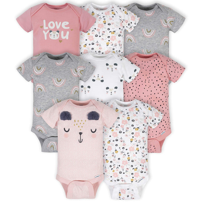 Gerber baby-girls 8-pack Short Sleeve Onesies Body
