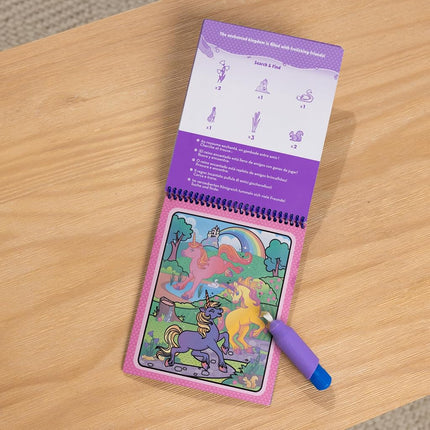 Melissa & Doug Water Wow! Reusable Water-Reveal Coloring Activity Pad Travel Toy – Unicorn - FSC Certified
